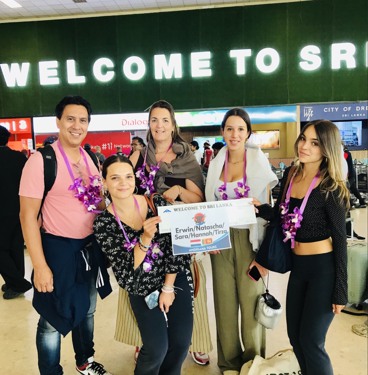 A group welcomed to Sri Lanka by Andriana Tours