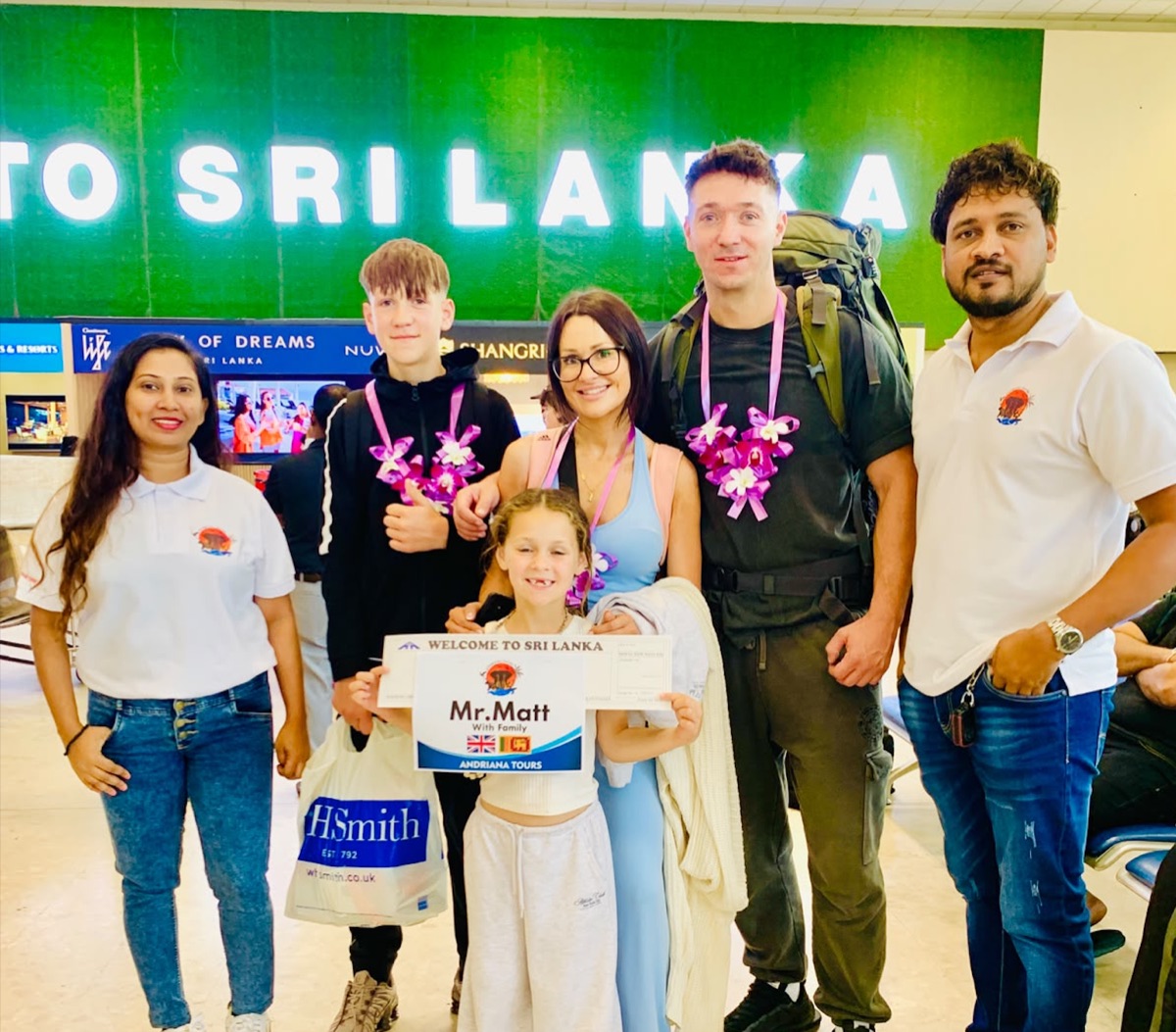 Andriana Tours welcoming a family at the airport